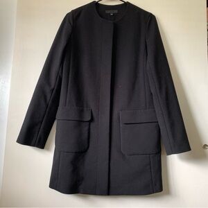 Uniqlo black collarless pea coat size small